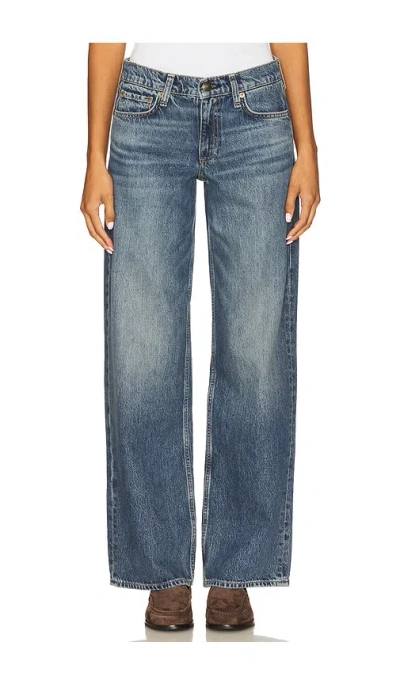Rag & Bone Saige Low Rise Full Relaxed Straight Jeans Echo In Blue