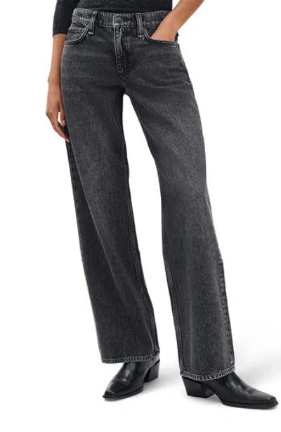 Rag & Bone Saige Low Rise Relaxed Straight Jeans In Gray