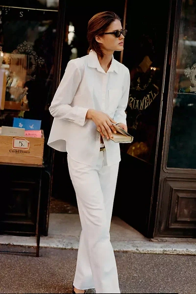 Rag & Bone Saige Low-rise Wide Leg Jeans In White