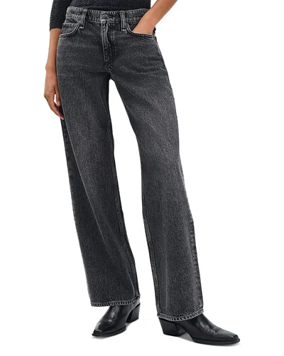 RAG & BONE RAG & BONE SAIGE MID RISE RELAXED LEG JEANS IN CHARCOAL