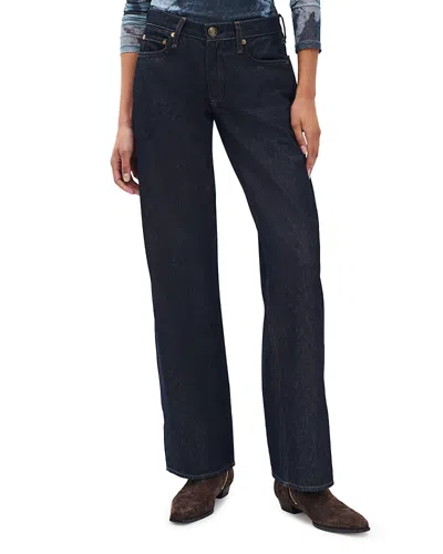 Rag & Bone Saige Mid Rise Straight Leg Jeans In Twilight Rinse In Blue