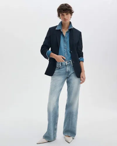 Rag & Bone Saige Relaxed Straight Jeans In Blue