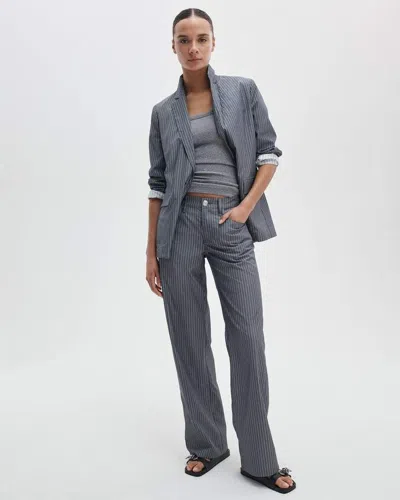 Rag & Bone Saige Low-rise Stripe Poplin Pant In Salute Stripe