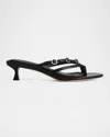 Rag & Bone Sammie Leather Buckle Kitten-heel Sandals