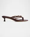 Rag & Bone Sammie Leather Buckle Kitten-heel Sandals