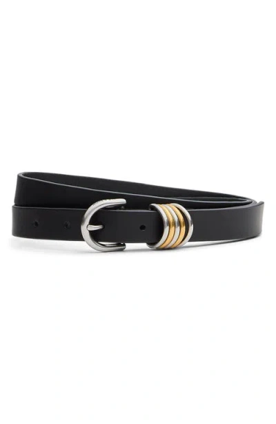Rag & Bone Sasha Leather Skinny Belt In Black
