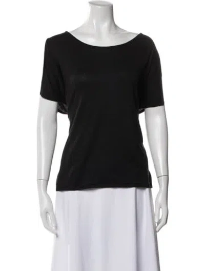 Pre-owned Rag & Bone Scoop Neck Short Sleeve T-shirt In Black