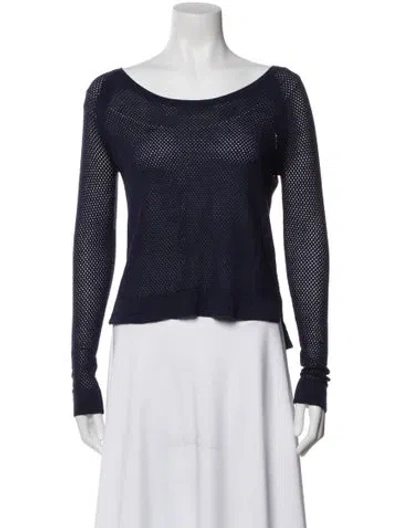 Pre-owned Rag & Bone Scoop Neck Sweater In Blue