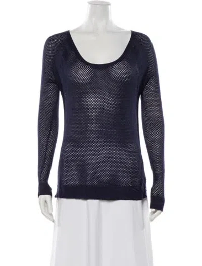 Pre-owned Rag & Bone Scoop Neck Sweater In Blue