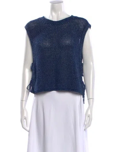 Pre-owned Rag & Bone Scoop Neck Sweater In Blue