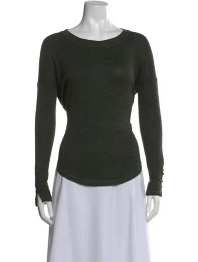Pre-owned Rag & Bone Scoop Neck Sweater In Green