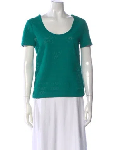 Pre-owned Rag & Bone Scoop Neck Sweater In Green