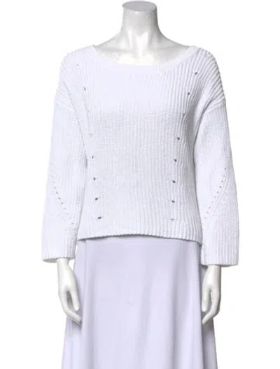 Pre-owned Rag & Bone Scoop Neck Sweater In White