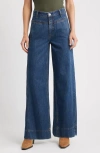 Rag & Bone Selah High Rise Tailored Wide Leg Jeans In Kenme In Blue