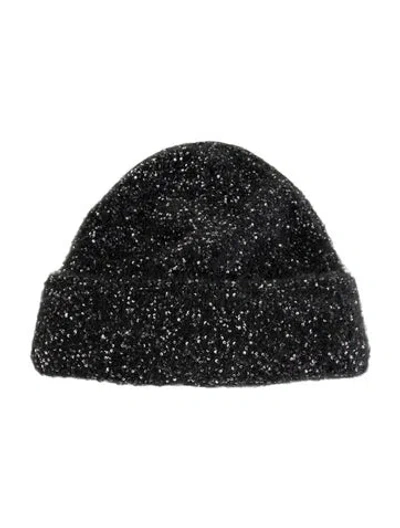 Pre-owned Rag & Bone Sequin Knit Beanie In Black