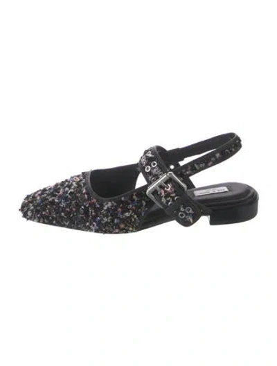 Pre-owned Rag & Bone Sequins Patterned Flats In Black