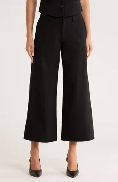 Rag & Bone Serena Crop Wide Leg Pants In Black