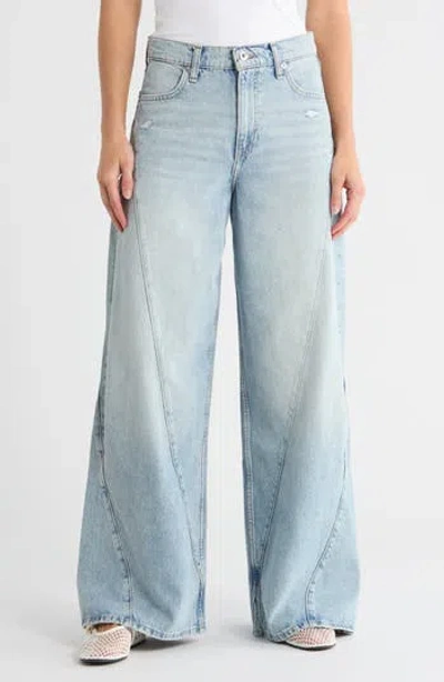 Rag & Bone Serena Splice High Waist Wide Leg Jeans In Blue