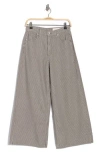 Rag & Bone Serena Stripe High Waist Crop Wide Leg Jeans In Gray