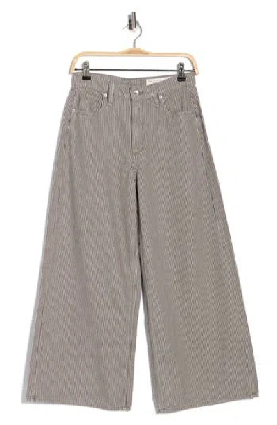 Rag & Bone Serena Stripe High Waist Crop Wide Leg Jeans In Gray