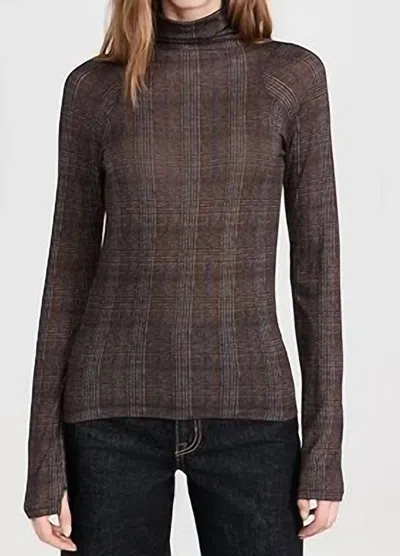 Rag & Bone Shaw Paneled Long Sleeve Tee In Brown Multi