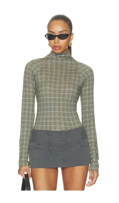 Rag & Bone Shaw Paneled Longsleeve Turtleneck Tee In Green