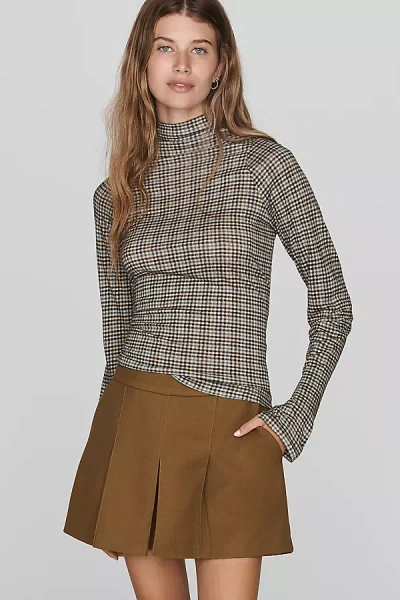 Rag & Bone Shaw Paneled Long-sleeve Turtleneck Top In Gray
