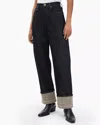 Rag & Bone Shea High Rise Ankle Cuffed Jeans In Twilight Rinse Combo In Black