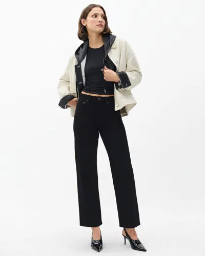 Rag & Bone Shea Ankle Relaxed Straight Jeans In Black