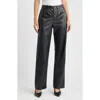 Rag & Bone Shea Faux Leather Straight Leg Pants In Black
