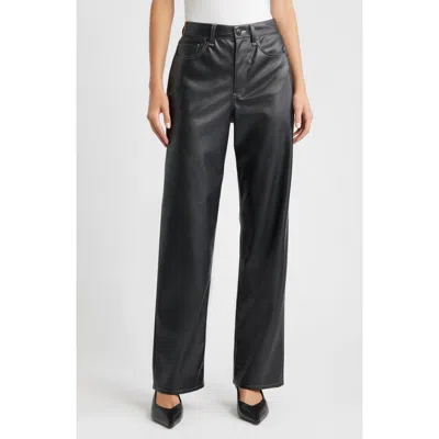 Rag & Bone Shea Faux Leather Straight Leg Pants In Black