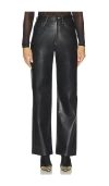 Rag & Bone Womens Shea Straight-leg Coated Faux-leather Trousers Black In Blue