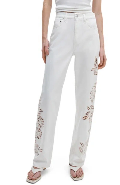 Rag & Bone Shea High Rise Straight Leg Jeans In White Floral