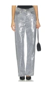 Rag & Bone Shea Sequined Relaxed Straight Jeans In Gray