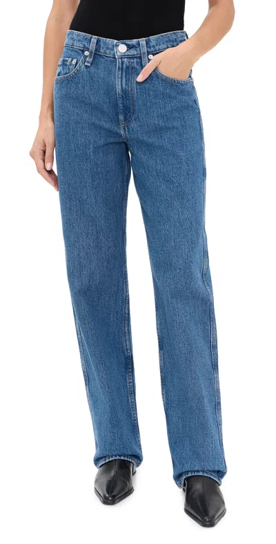 Rag & Bone Shea Full Straight Jeans Coco In Blue