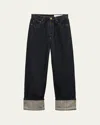 Rag & Bone Shea High Rise Ankle Cuffed Jeans In Twilight Rinse Combo In Black