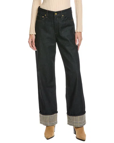 Rag & Bone Shea High-rise Ankle Twilight Rinse Combo Relaxed Straight Jean In Black