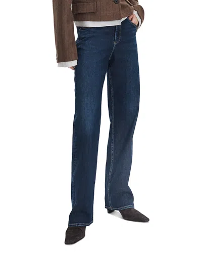 Rag & Bone Shea High Rise Cotton Stretch Full Straight Jeans In Luna In Blue