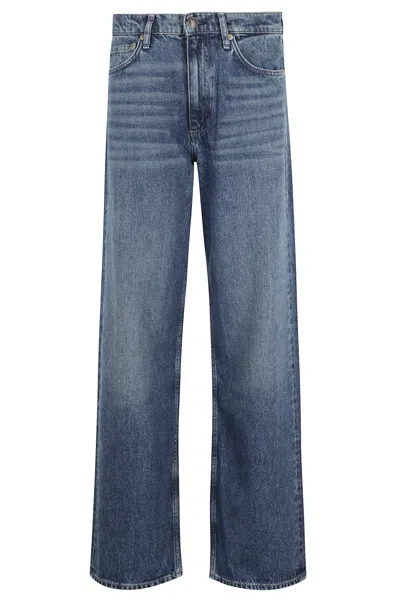 Rag & Bone Shea High Rise Relaxed Straight Full Lenght In Blue