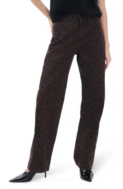 Rag & Bone Shea High Waist Relaxed Straight Leg Jeans In Brown