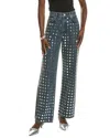 Rag & Bone Shea High-rise Full Kingston Stud Relaxed Straight Jean In Blue