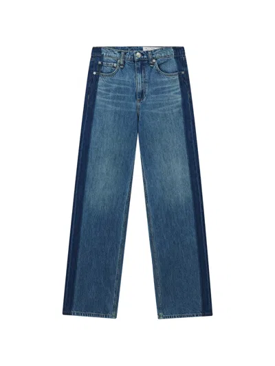 Rag & Bone Shea Panel Straight-leg Jeans In Blue