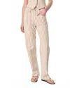 Rag & Bone Shea Relaxed Straight Leg Jeans In Tan Stripe In Multi