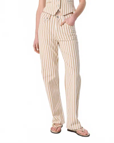Rag & Bone Shea Relaxed Straight Leg Jeans In Tan Stripe In Multi