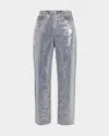 Rag & Bone Shea Sequined Relaxed Straight Jeans In Gray