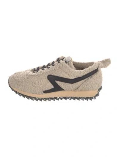 Pre-owned Rag & Bone Shearling Athletic Sneakers In Neutrals