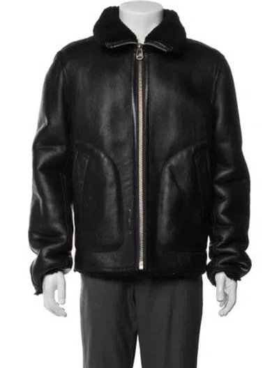 Pre-owned Rag & Bone Shearling Bomber Jacket In Black