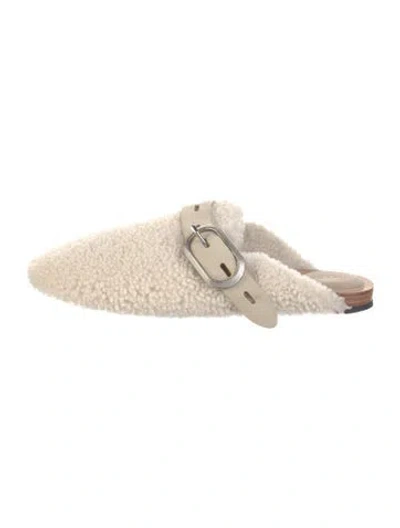 Pre-owned Rag & Bone Shearling Mules In Neutrals