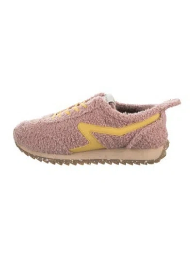 Pre-owned Rag & Bone Shearling Printed Athletic Sneakers In Pink