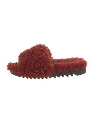 Pre-owned Rag & Bone Shearling Slippers In Brown